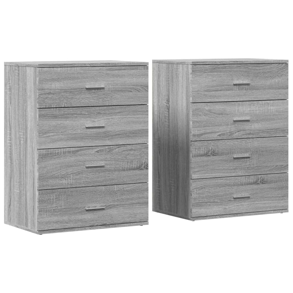 Sideboards 2er Set Grau Sonoma 60x39x80 cm