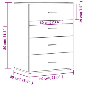 Sideboards 2er Set Grau Sonoma 60x39x80 cm