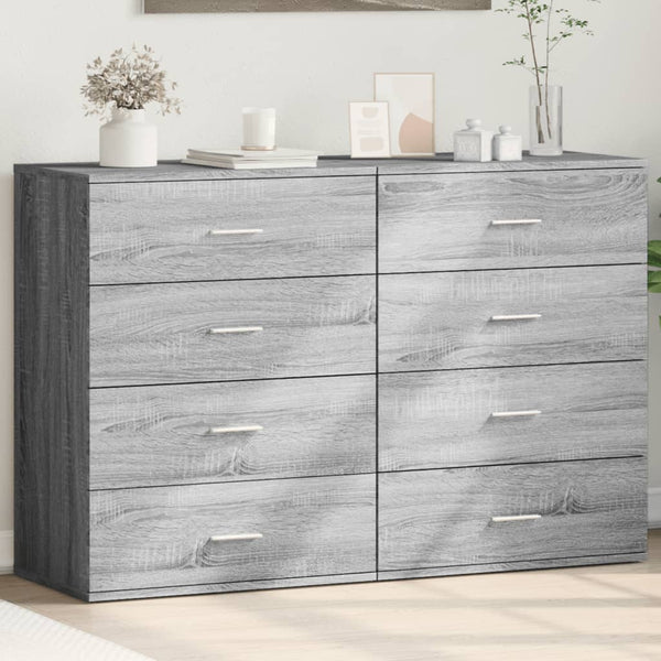 Sideboards 2er Set Grau Sonoma 60x39x80 cm