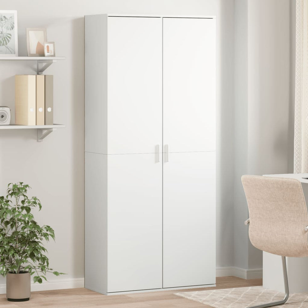 Highboard Weiß 80x35x180 cm