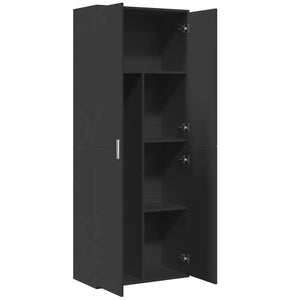 Highboard Schwarz 70x35x180 cm
