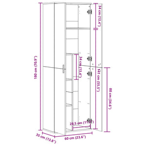 Highboard Sonoma Eiche 60x35x180 cm