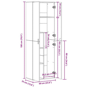 Highboard Betongrau 60x35x180 cm