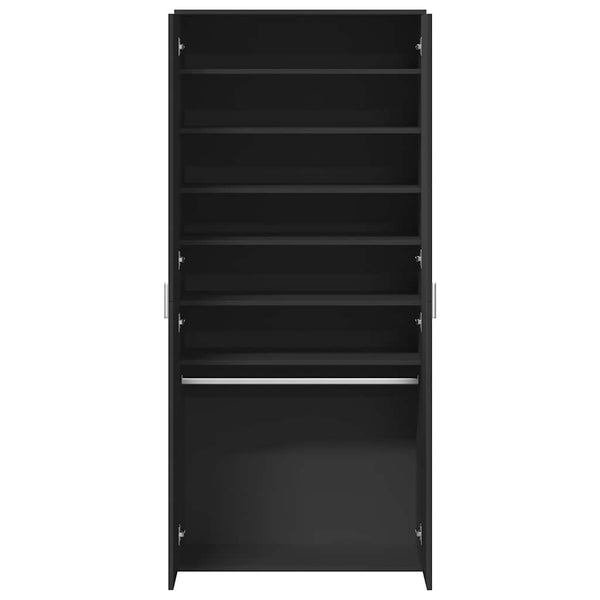 Schuhschrank Schwarz, 80 cm