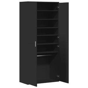 Schuhschrank Schwarz, 80 cm