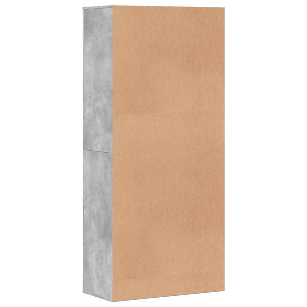Betongrauer Schuhschrank 80x39x178 cm