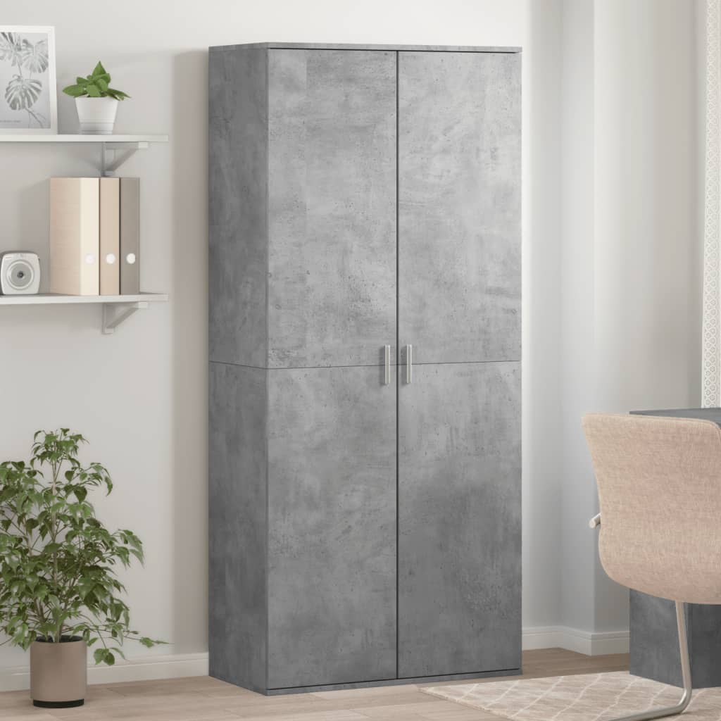 Betongrauer Schuhschrank 80x39x178 cm