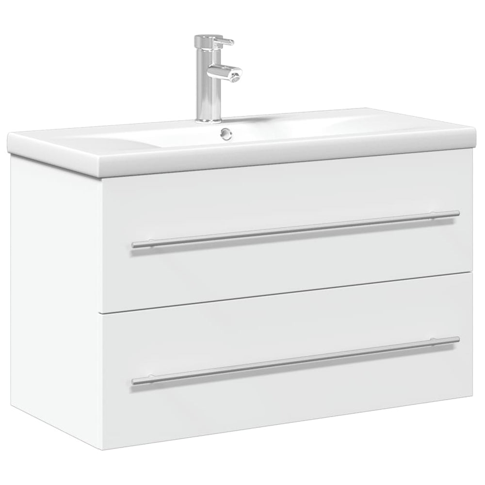 Waschbeckenunterschrank mit Waschbecken Weiß