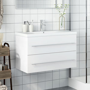 Waschbeckenunterschrank mit Waschbecken Weiß