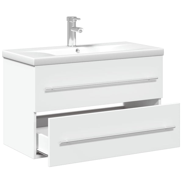 Waschbeckenunterschrank mit Waschbecken Weiß
