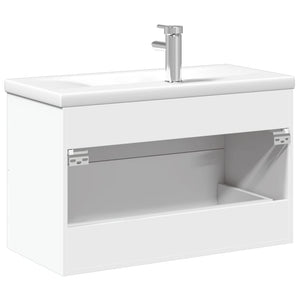 Waschbeckenunterschrank mit Waschbecken Weiß