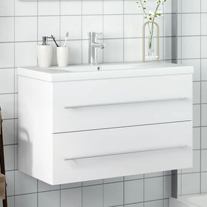 Waschbeckenunterschrank mit Waschbecken Weiß