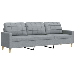 3-Sitzer Sofa Hellgrau Stoff 210 cm
