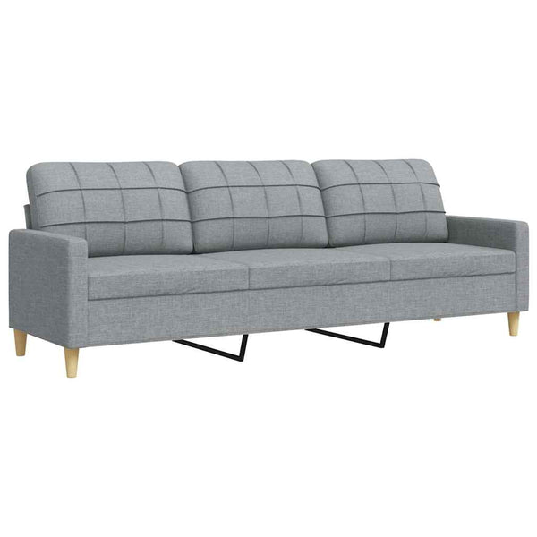 3-Sitzer Sofa Hellgrau Stoff 210 cm