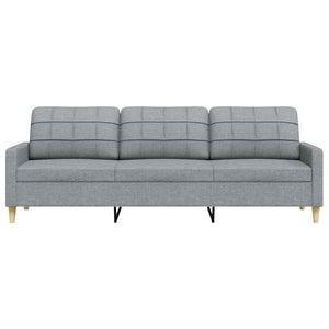 3-Sitzer Sofa Hellgrau Stoff 210 cm