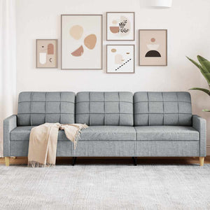 3-Sitzer Sofa Hellgrau Stoff 210 cm