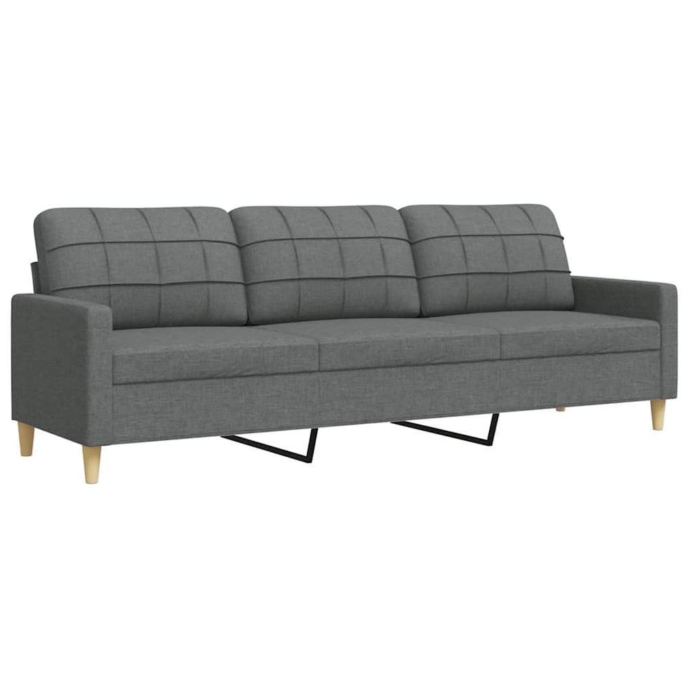 3-Sitzer Sofa Dunkelgrau Stoff 210 cm