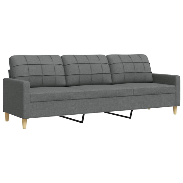 vidaXL Canapé 3 places gris foncé 210 cm Tissu