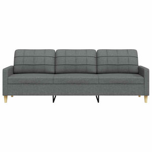 vidaXL Canapé 3 places gris foncé 210 cm Tissu