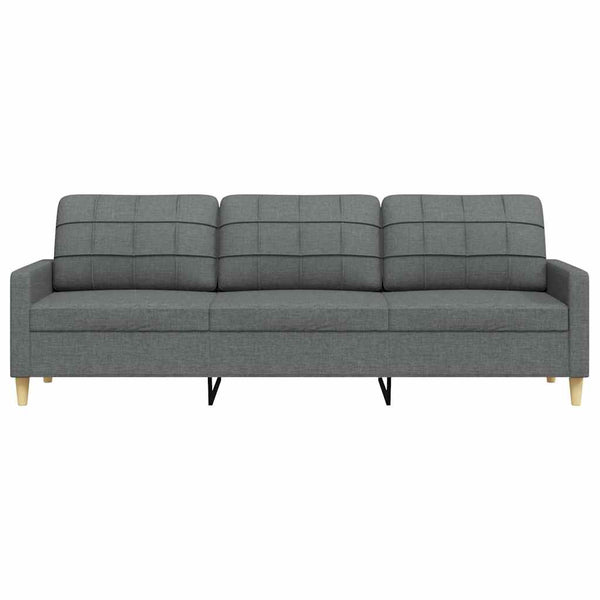 vidaXL Canapé 3 places gris foncé 210 cm Tissu
