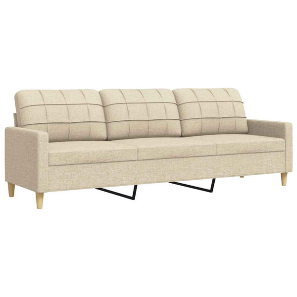 3-Sitzer Sofa Creme Stoff 210 cm
