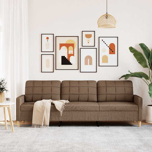 vidaXL Canapé 3 places marron 210 cm en tissu