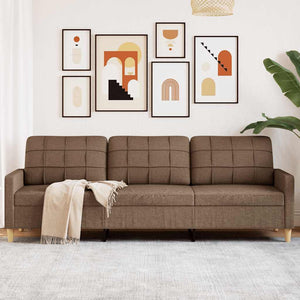 vidaXL Canapé 3 places marron 210 cm en tissu