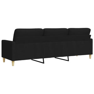 Schwarzes 3-Sitzer Sofa, 210 cm