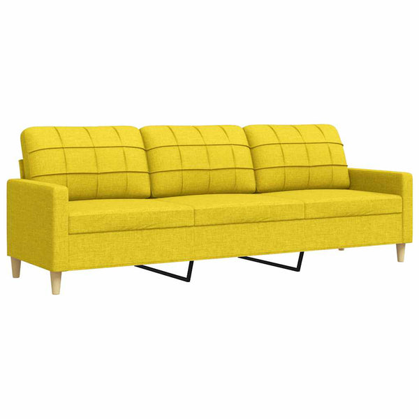 vidaXL Canapé à 3 places jaune clair 210 cm Tissu