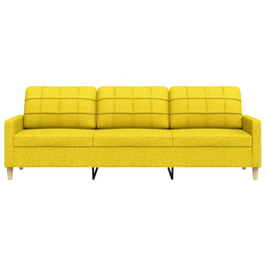 vidaXL Canapé à 3 places jaune clair 210 cm Tissu