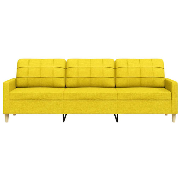 vidaXL Canapé à 3 places jaune clair 210 cm Tissu