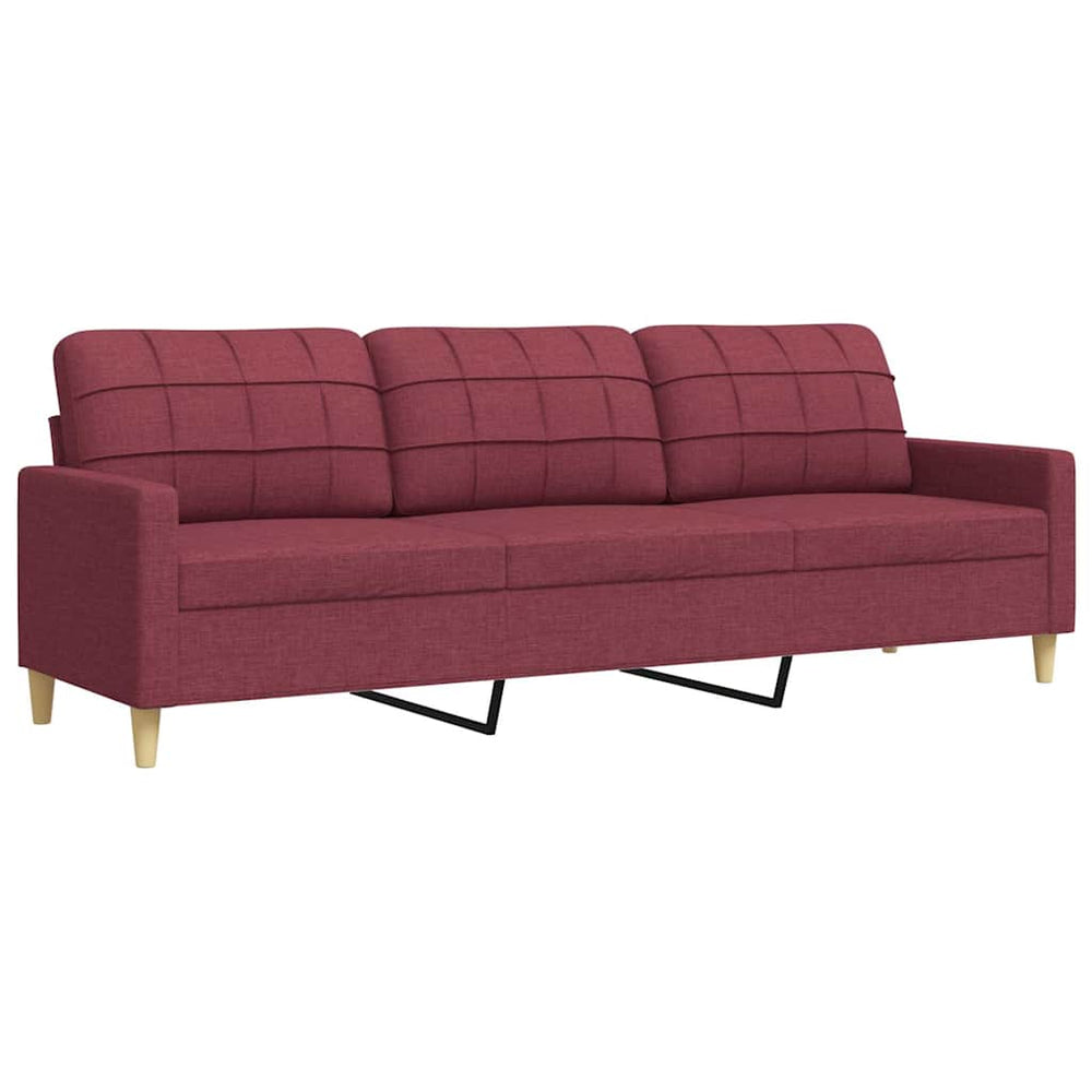 Weinrotes 3-Sitzer Sofa, 210 cm