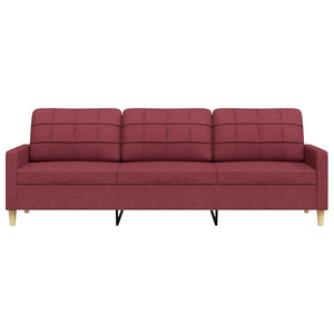 Weinrotes 3-Sitzer Sofa, 210 cm