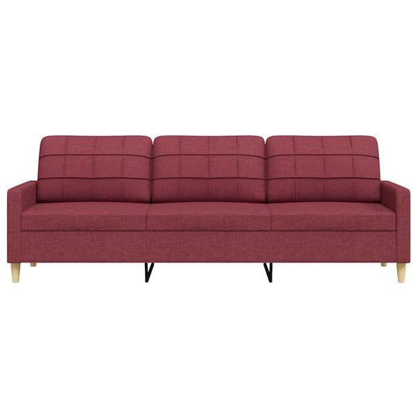 Weinrotes 3-Sitzer Sofa, 210 cm