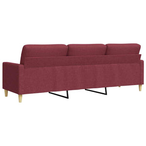 Weinrotes 3-Sitzer Sofa, 210 cm