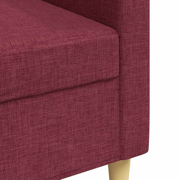 Weinrotes 3-Sitzer Sofa, 210 cm