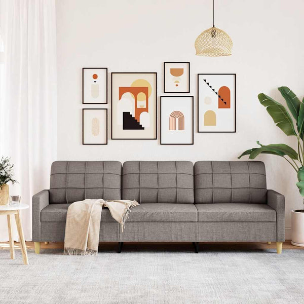 vidaXL Canapé à 3 places taupe 210 cm tissu