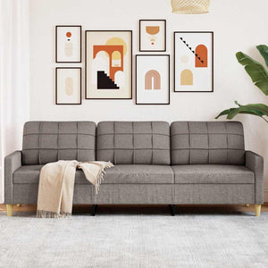 vidaXL Canapé à 3 places taupe 210 cm tissu