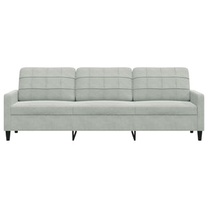 3-Sitzer Sofa Hellgrau Samt 210 cm