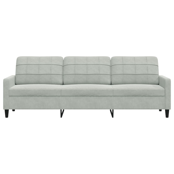 3-Sitzer Sofa Hellgrau Samt 210 cm