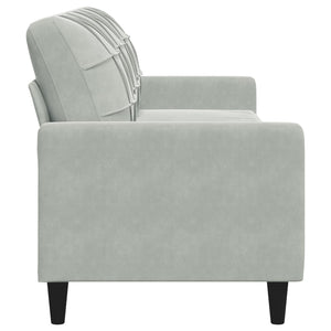 3-Sitzer Sofa Hellgrau Samt 210 cm