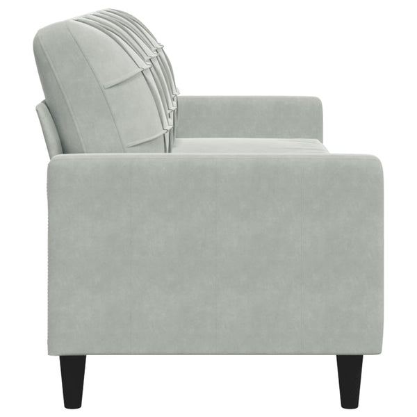 3-Sitzer Sofa Hellgrau Samt 210 cm