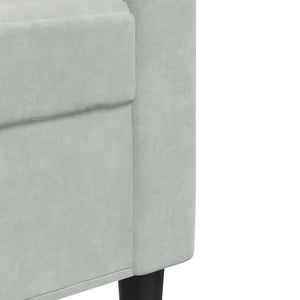 3-Sitzer Sofa Hellgrau Samt 210 cm