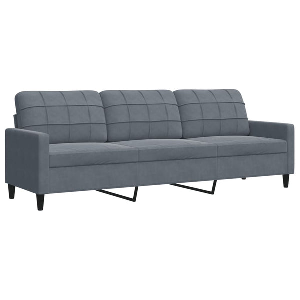3-Sitzer Sofa Dunkelgrau Samt 210cm