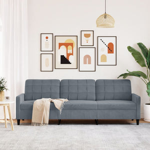 3-Sitzer Sofa Dunkelgrau Samt 210cm