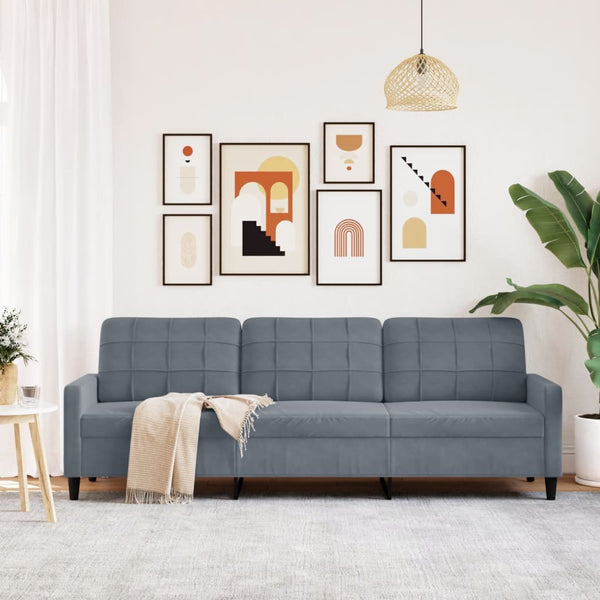 3-Sitzer Sofa Dunkelgrau Samt 210cm