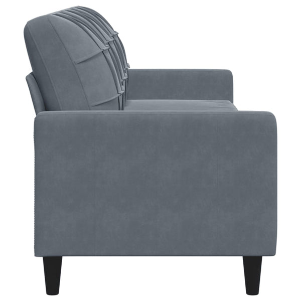 3-Sitzer Sofa Dunkelgrau Samt 210cm