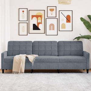 3-Sitzer Sofa Dunkelgrau Samt 210cm