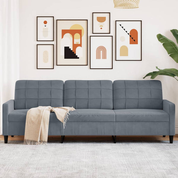 3-Sitzer Sofa Dunkelgrau Samt 210cm