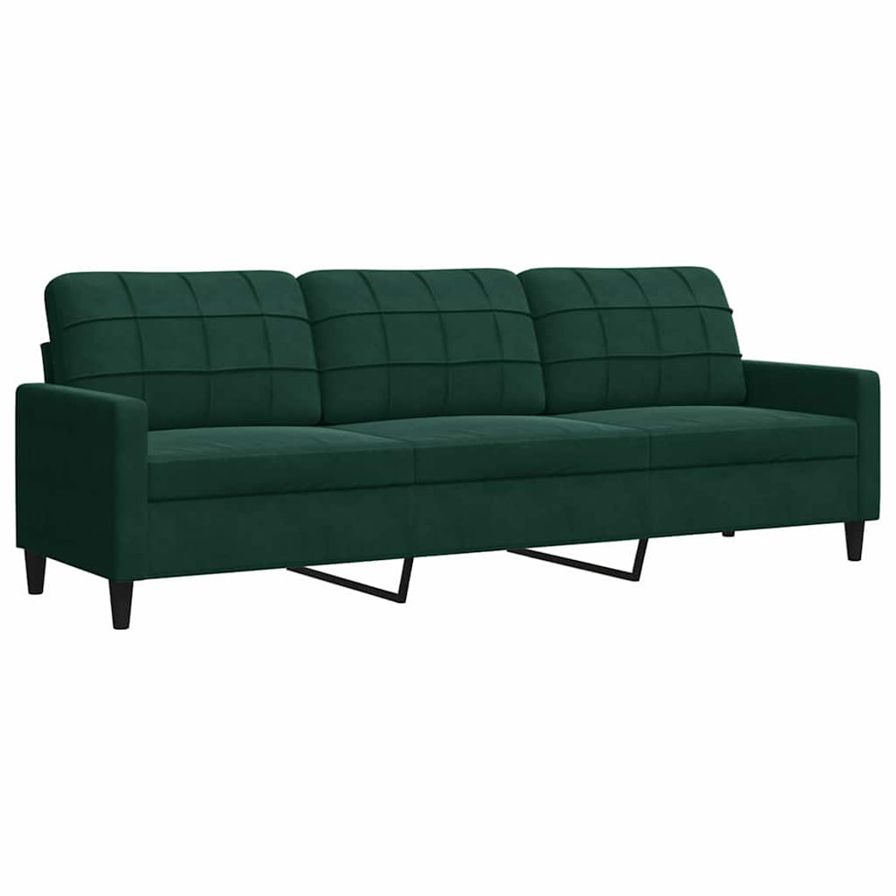 3-Sitzer Sofa Dunkelgrün Samt 210cm